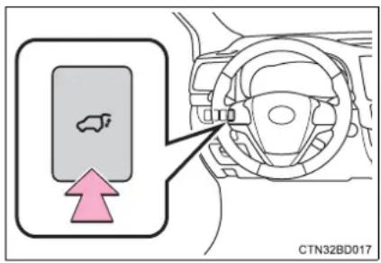 TOYOTA Highlander Hybrid (2018) - Opening/closing the back door from inside the vehicle (vehicles with a power back door) - 1