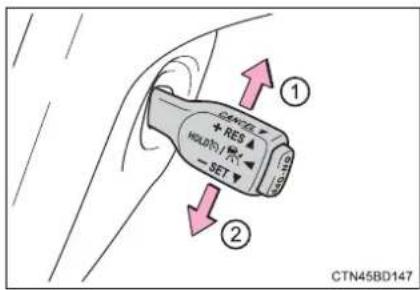 TOYOTA Highlander Hybrid (2018) - Adjusting the set speed - 1