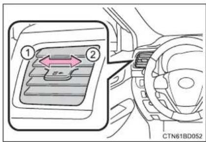 TOYOTA Highlander Hybrid (2018) - ■ Adjusting the position of and opening and closing the air outlets - 3