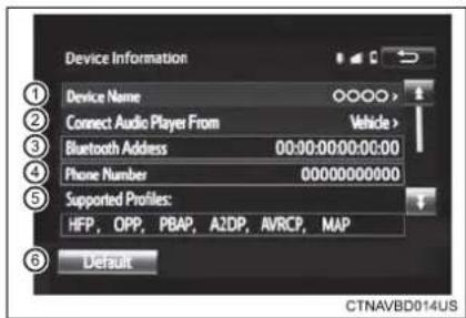TOYOTA Highlander Hybrid (2018) - Bluetooth ^® device registration status - 1