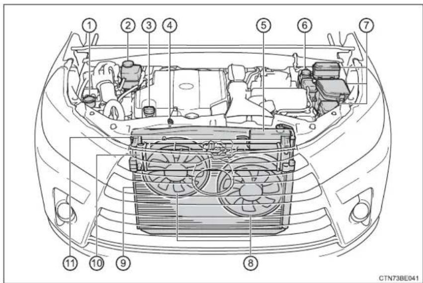 TOYOTA Highlander Hybrid (2018) - Engine compartment - 1