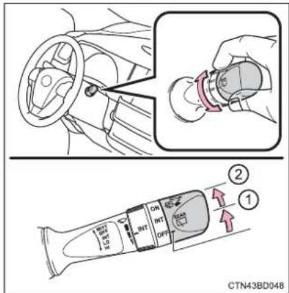 TOYOTA Highlander Hybrid (2018) - Operating the wiper lever - 1