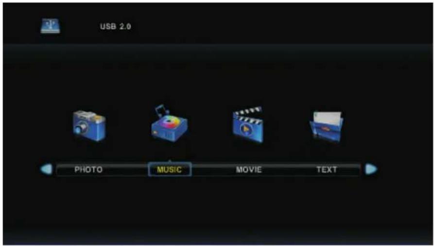 USB 2.0 PHOTO MUSIC MOVIE TEXT