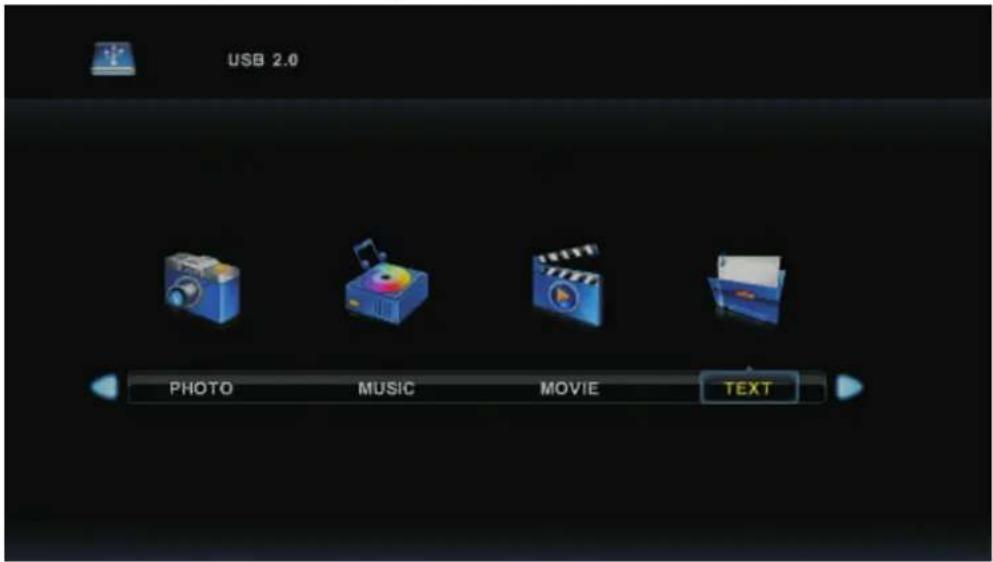 USB 2.0 PHOTO MUSIC MOVIE TEXT