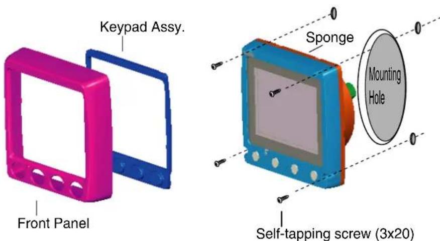 Keypad Assy. Front Panel Sponge Mounting Hole Self-tapping screw (3x20)