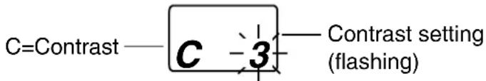 C=Contrast —— C -3 —— Contrast setting (flashing)