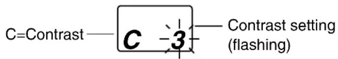 C=Contrast —— C -3 —— Contrast setting (flashing)