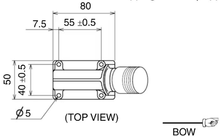 80 7.5 55 ±0.5 50 40 ±0.5 Ø5 (TOP VIEW) BOW