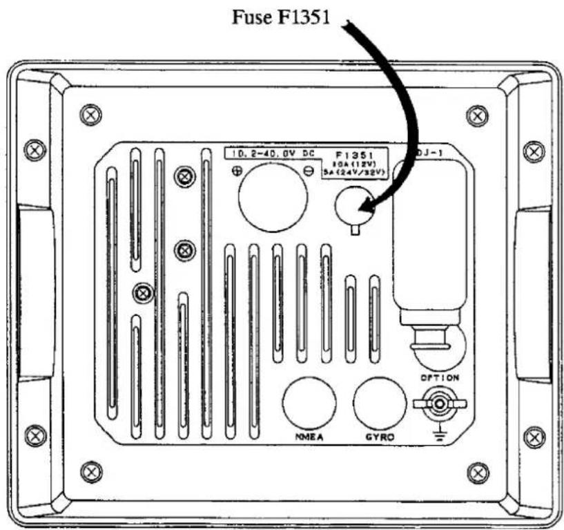 Fuse F1351 10, 2-40, 0V DC F1351 10A (12V) 5A (24V/32V) DJ-1 OPTION NMEA GYRO