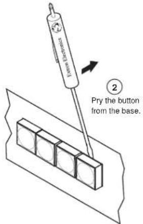 Enerate Electric Pry the button from the base.
