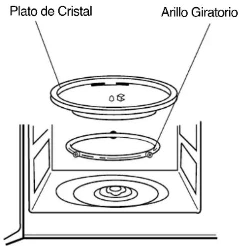 Plato de Cristal Arillo Giratorio