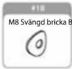 M8 Svängd bricka B