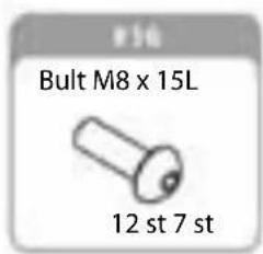 Bult M8 x 15L 12 st 7 st