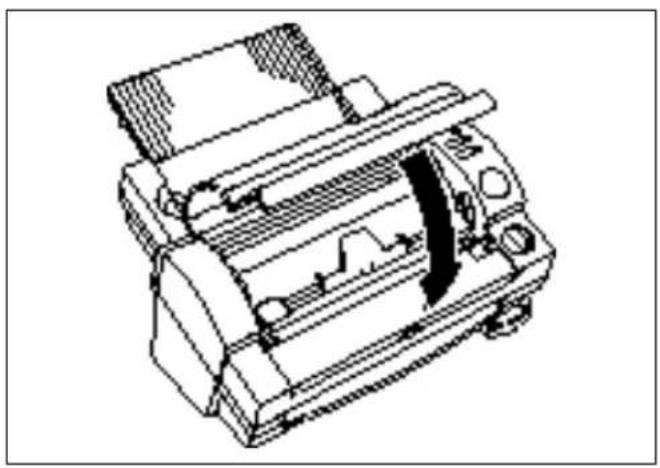 Technical line drawing of a mechanical device with internal components and a black arrow indicating a specific section (no text or symbols present)
