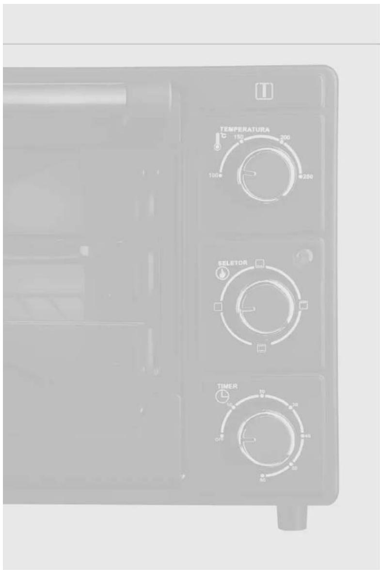 TEMPERATURA 150 200 130e 250 SELETOR TIMER 10 20 30 OFF 40 80