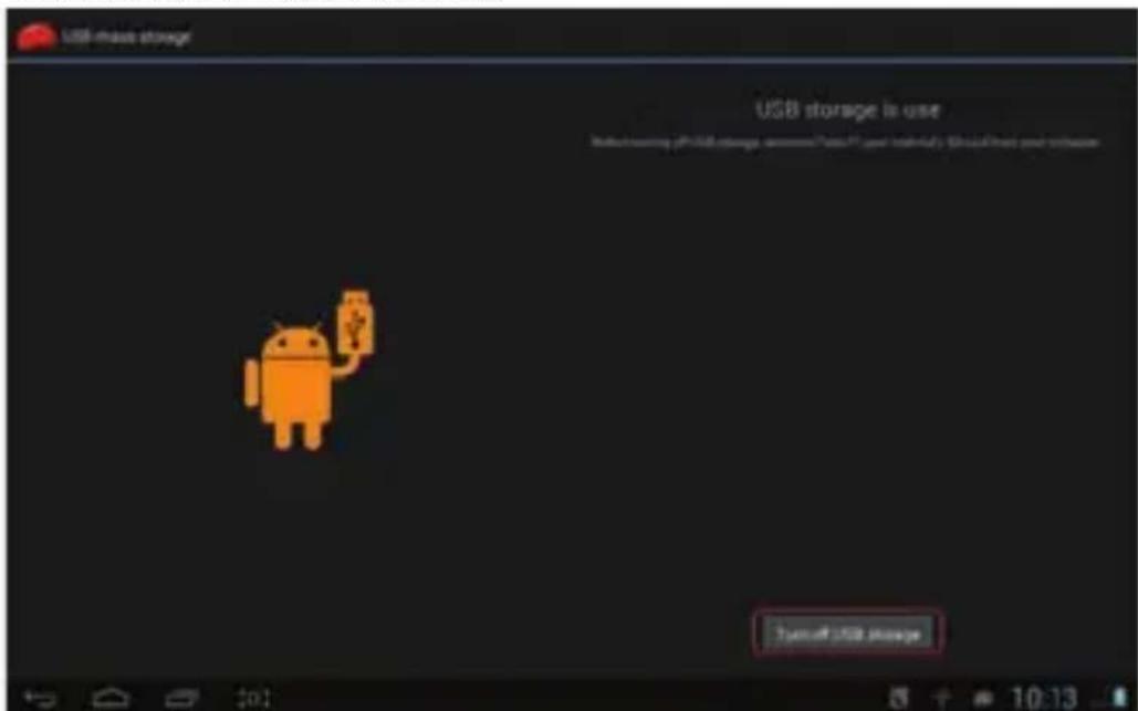 USB must store! USB storage is use Start: 10:13 Turnoff USB storage