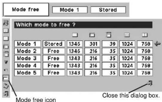 Mode free Mode 1 Stored Which mode to free ? Mode 1 Stored 1345 301 39 1024 758 Mode 2 Free 1345 216 35 1024 758 Mode 3 Free 1343 216 35 1024 758 Mode 4 Free 1343 216 35 1024 758 Mode 5 Free 1343 216 35 1024 758 Mode free icon Close this dialog box.