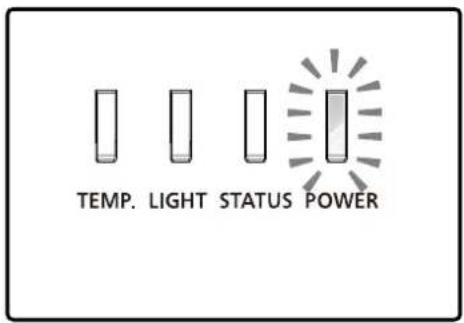 TEMP. LIGHT STATUS POWER