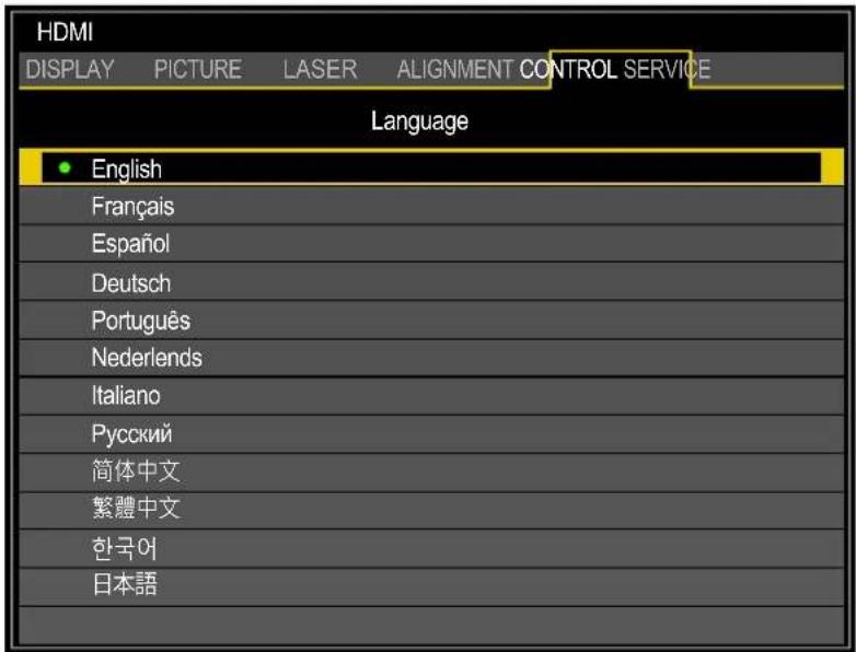 HDMI DISPLAY PICTURE LASER ALIGNMENT CONTROL SERVICE Language • English Français Español Deutsch Português Nederlends Italiano Русский 简体中文 繁體中文 한국어 日本語