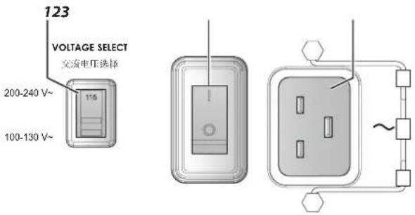 123 VOLTAGE SELECT 交流电压选择 200-240 V~ 115 100-130 V~