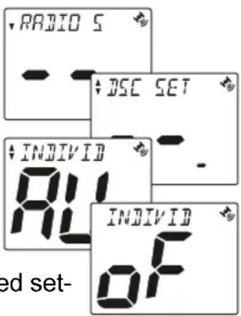 RADIO 5 ↓ BSC SET ↓ INDIVID AL ED set- INDIVID OF