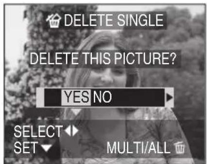 DELETE SINGLE DELETE THIS PICTURE? YES NO SELECT SET MULTI/ALL