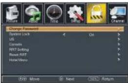 Change Password System Lock US Console NPS Setting Reset RGBT HomeMove 521 Move Next Default Return