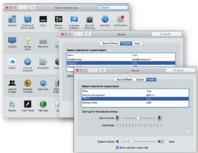 System Preferences General Desktop & Screen Serv Dock Mission Control Language & Region Security & Privacy Spotlight Notifications Sound Sound Effects Output Input Select a device for sound output: Name Type Headphones Headphone port OEMPLI USB Display Audio USB Sound Sound Effects Output Input Sele…