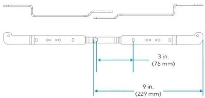 3 in. (76 mm) 9 in. (229 mm)