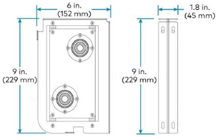 6 in. (152 mm) 9 in. (229 mm) 1.8 in. (45 mm) 9 in. (229 mm)