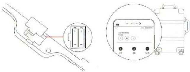 Technical diagram showing a fuse connector and its corresponding electrical terminal panel with labeled buttons and indicators.