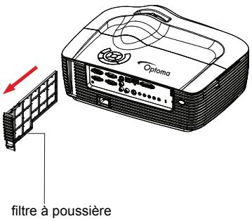 OPTOMA HD151X - Remplacement du filtre anti-poussière - 1