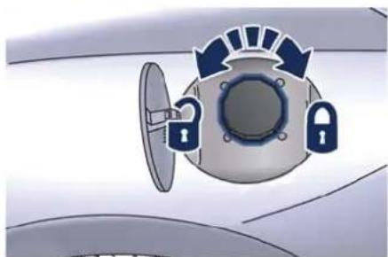 Illustration of a car interior with a lock and padlock icon, no text or symbols present