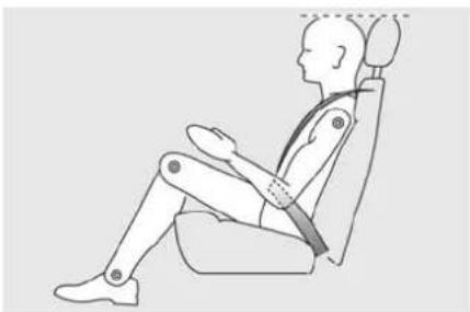 Line drawing of a human seated robot arm seat with sensors, no text or symbols present