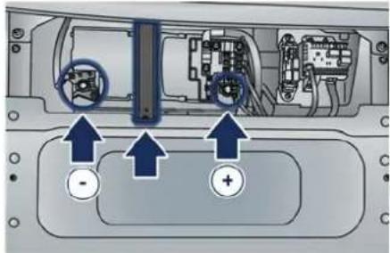 Diagram of an electronic device showing internal components with labeled indicators and directional arrows indicating movement or flow.