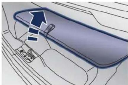 Diagram of a car interior showing dashboard and steering wheel (no text or symbols)