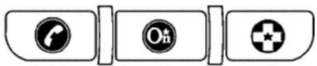 Three rectangular icons with phone, email, and cross symbols: telephone handset, email address, and medical cross.