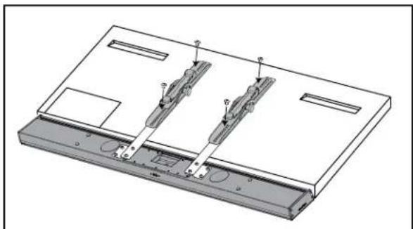 Technical line drawing of a mechanical assembly with three components and mounting holes (no text or symbols)