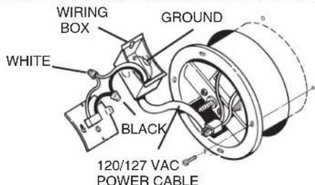WIRING BOX WHITE GROUND BLACK 120/127 VAC POWER CABLE