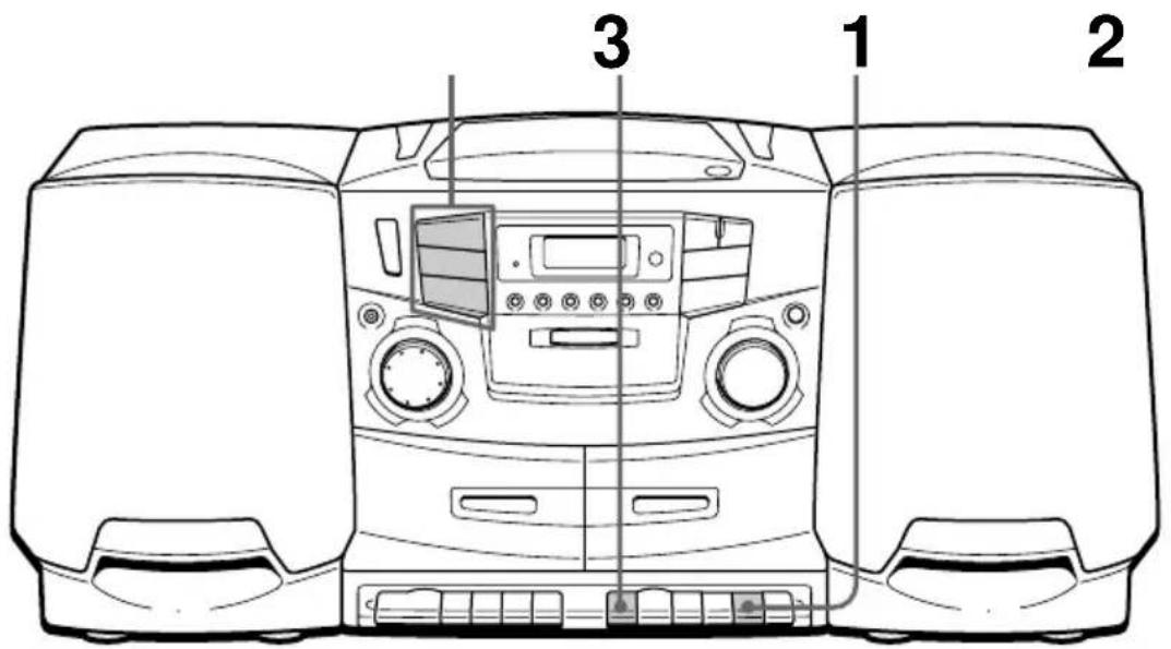 Diagram of a portable radio with labeled parts including front panel, back panel, and control panel