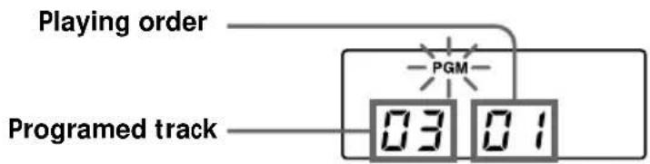 Playing order PGM Programed track 03 01