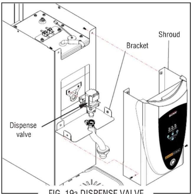 Disperse valve Bracket Shroud FIG. 19a DISPENSE VALVE