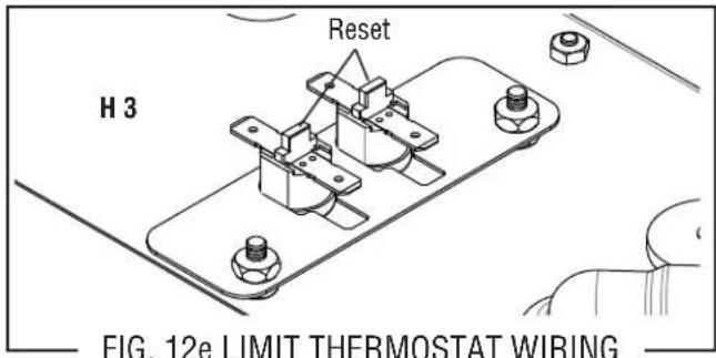 Reset H 3 FIG. 12e LIMIT THERMOSTAT WIRING