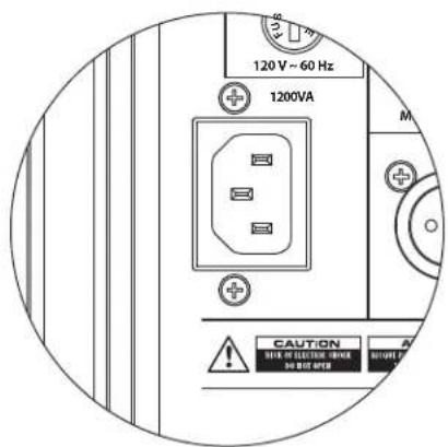 120 V ~ 60 Hz 1200VA CAUTION BEET OF ELECTRIC CIRCUER DO NOT OPEN M A NOTIFIED