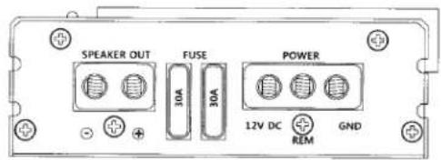 SPEAKER OUT FUSE POWER 10A 30A 12V DC GND REM