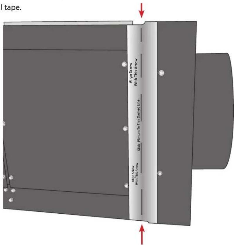 I tape. Align Screw With This Arrow Slide Plenum To This Dashed Line Align Screw With This Arrow