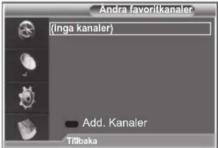 Andra favoritkanaler (Inga kanaler) Add. Kanaler Tillbaka