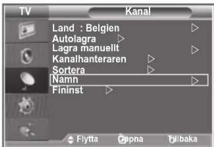 TV Kanal Land : Belglen Autolagra Lagra manuellt Kanalhanteraren Sortera Namn Fininst