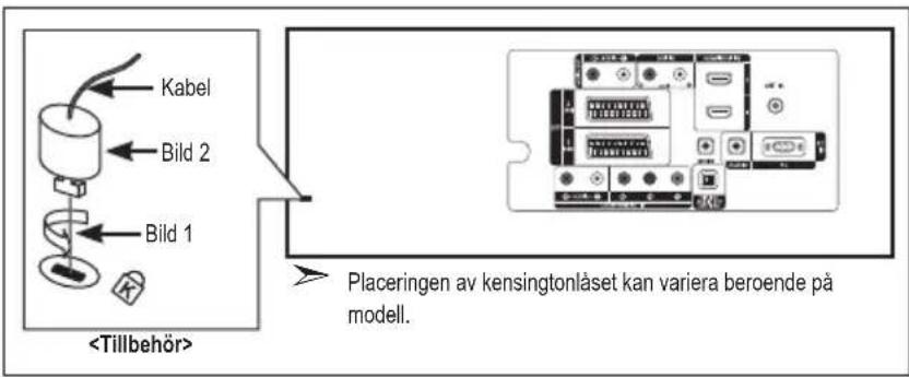 Kabel Bild 2 Bild 1 Placeringen av kensingtonlåset kan variera beroende på modell.