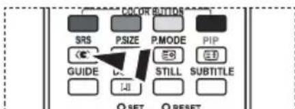 COLOR GUIDE SRS P.SIZE P.MODE PIP GUIDE L STILL SUBTITLE SET... RESET